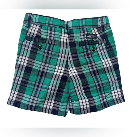Janie and Jack Plaid Twill Shorts Boys Toddler 2T  Linen Blend Adjustable New - Picture 2 of 5